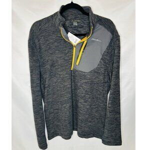 NWT Eddie Bauer First Accent Quarter Zip Jacket Men Cinder Gray M Fleece